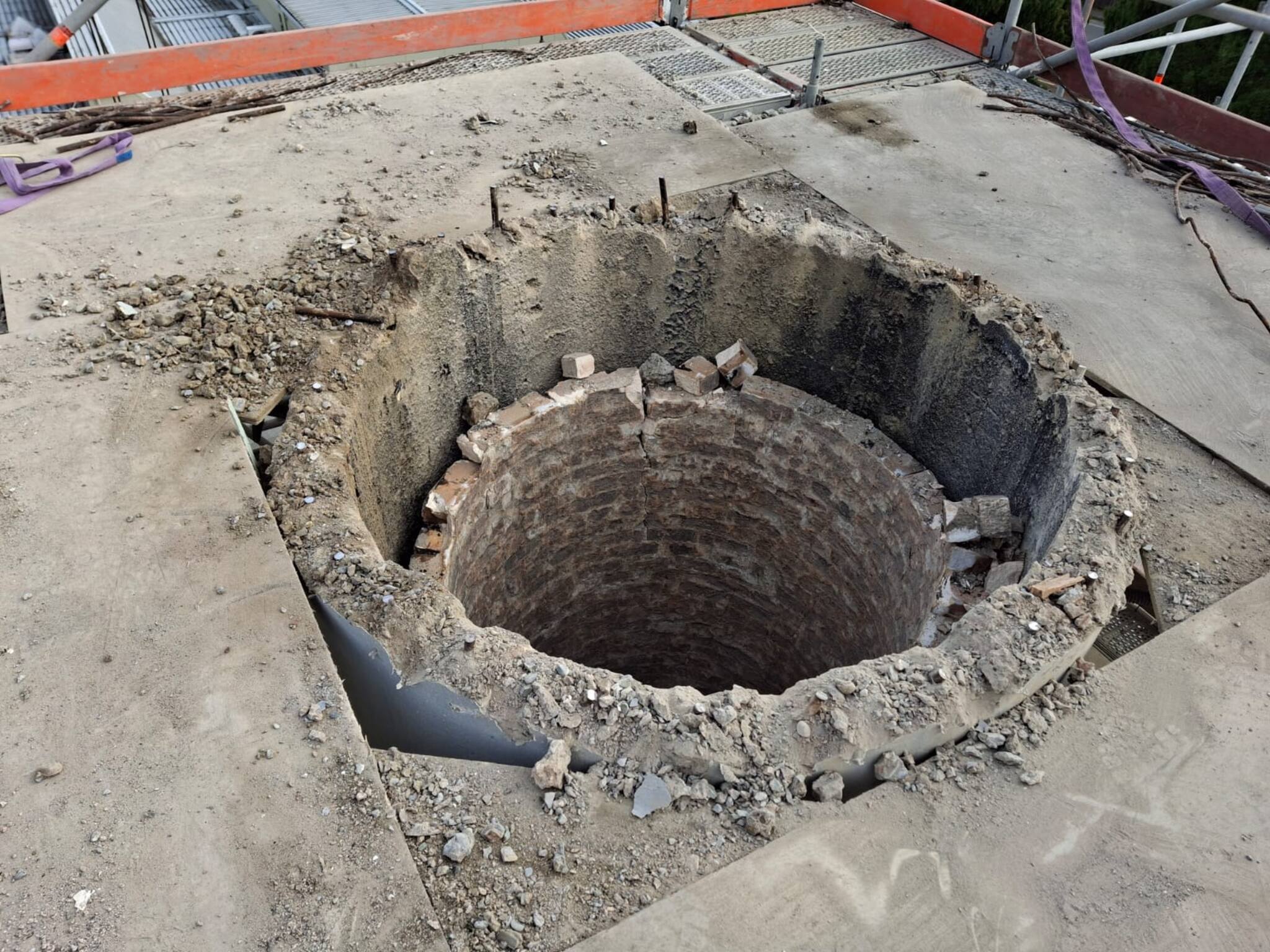 Nelson Hospital Chimney Demolition