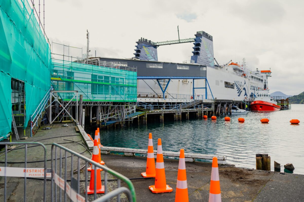 exterior view of Picton terminal being demolished and stripped out by Scope Group, NZ